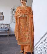Orange digital print cotton salwar