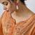 Orange digital print cotton salwar