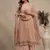 Peach embroidered georgette salwar