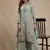 Turquoise embroidered georgette salwar