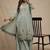 Turquoise embroidered georgette salwar