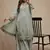 Turquoise embroidered georgette salwar