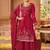 Magenta embroidered chiffon salwars