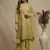 Green embroidered georgette salwar