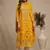 Yellow embroidered georgette salwar