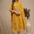 Yellow embroidered georgette salwar