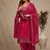 Magenta embroidered georgette salwar