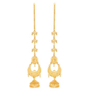 Sukai Jewels Ethnic South Indian Traditional Wear Jhumki Earring with Kan Chain for Women and Girls(Pack of 1) 1