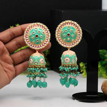 Green jhumkas 1