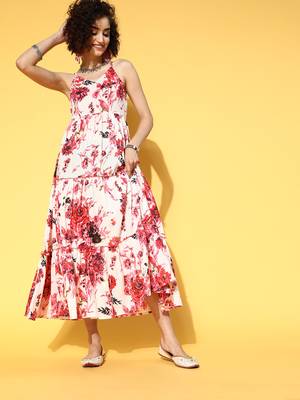 Multicolor printed cotton maxi-dresses 1