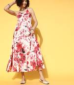 Multicolor printed cotton maxi-dresses