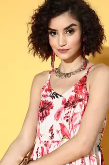 Multicolor printed cotton maxi-dresses