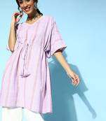 Lavender printed cotton short-dresses