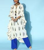 White printed cotton short-dresses