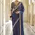 Navy Blue Organza Sequin, Zari and Thread Embroidered Saree with Silk Blouse