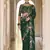 Green Thread, Dori And Sequins Embroidered Organza Party Wear Saree