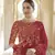 red thread, dori and sequins embroidered organza bridal saree
