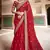 Red Zari, Sequins And Dori Embroidered Organza Party Wear Wedding Saree