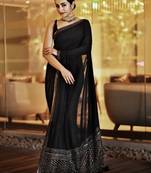 Black Zari Dori Sequins Embroidered Georgette Party And Festive Saree