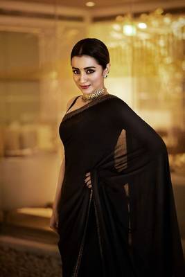 Black Zari Dori Sequins Embroidered Georgette Party And Festive Saree 3