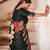 Bewitching Black Zari, Dori, Sequins Embroidered Georgette Party And Festive Saree