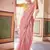 Pink embroidered organza saree with blouse