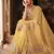 Mustard embroidered organza saree with blouse