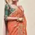 Orange embroidered organza saree with blouse