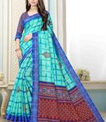 Adorable Weaving Border Digital printed Linen Saree