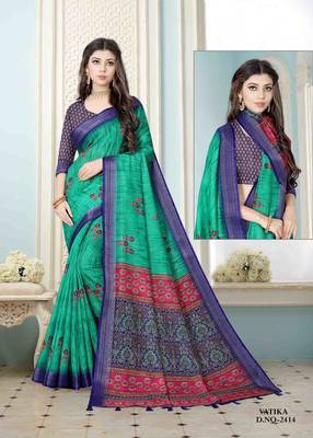 Adorable Weaving Border Digital printed Linen Saree 1