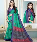 Adorable Weaving Border Digital printed Linen Saree
