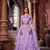 Lavender embroidered net semi stitched lehenga