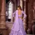 Lavender embroidered net semi stitched lehenga