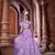 Lavender embroidered net semi stitched lehenga