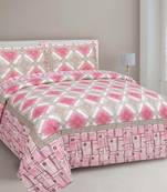 Rajasthani Traditional Jaipuri Pure Cotton King Size Double Bedsheet With 2 Pillow Covers Sets