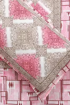 Rajasthani Traditional Jaipuri Pure Cotton King Size Double Bedsheet With 2 Pillow Covers Sets