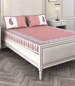 Rajasthani Traditional Jaipuri Pure Cotton King Size Double Bedsheet With 2 Pillow Covers Sets