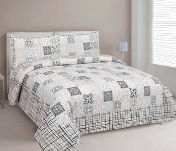 Rajasthani Traditional Jaipuri Pure Cotton King Size Double Bedsheet With 2 Pillow Covers Sets 1