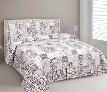 Cotton Printed King Size Double Bedsheet with 2 Pillow Covers Set 1