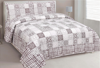 Cotton Printed King Size Double Bedsheet with 2 Pillow Covers Set 3