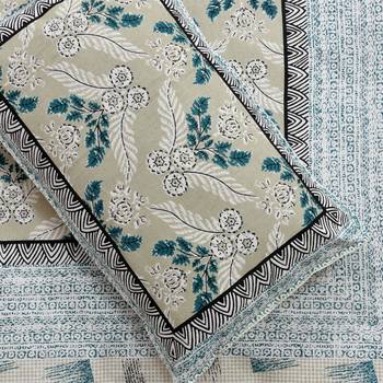 Cotton Printed King Size Double Bedsheet with 2 Pillow Covers Set 2