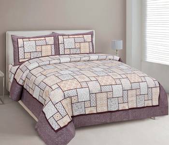 Rajasthani Traditional Jaipuri Pure Cotton King Size Double Bedsheet With 2 Pillow Covers Sets 1