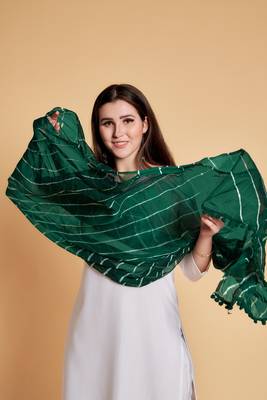 Dark-green printed cotton kurta-sets 4