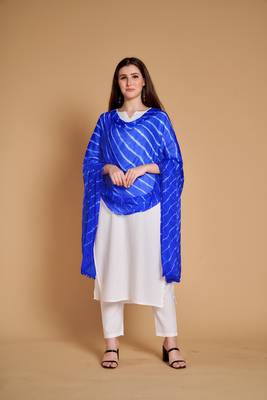 Royal-blue printed cotton kurta-sets 1