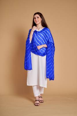 Royal-blue printed cotton kurta-sets 2