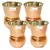 Prisha India Craft Steel Copper Muglai Matka Glass Tumbler Hammered Design  Capacity 270 ML  Set of 4