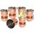 Prisha India Craft Steel Copper Muglai Matka Glass Tumbler Hammered Design  Capacity 270 ML  Set of 6