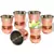 Prisha India Craft Steel Copper Muglai Matka Glass Tumbler Hammered Design  Capacity 270 ML  Set of 6