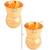Prisha India Craft Pure Copper Muglai Matka Glass Tumbler Hammered Design  Capacity 375 ML  Set of 2