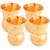 Prisha India Craft Pure Copper Muglai Matka Glass Tumbler Hammered Design  Capacity 375 ML  Set of 4